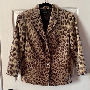 Talbots Animal Print Blazer in Brown and Tan